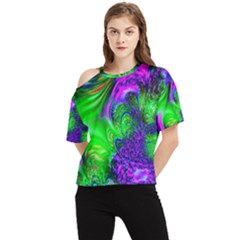 Feathery Winds One Shoulder Cut Out Tee by LW323