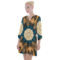 Bamboo Island Open Neck Shift Dress by LW323