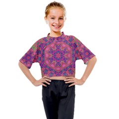 Springflower4 Kids Mock Neck Tee