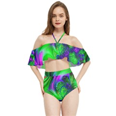 Feathery Winds Halter Flowy Bikini Set 