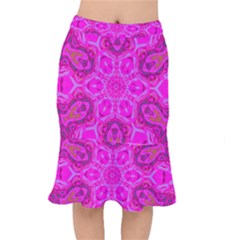 Purple Flower 2 Short Mermaid Skirt by LW323