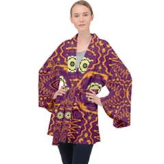 Tropical Twist Long Sleeve Velvet Kimono  by LW323