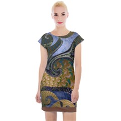 Ancient Seas Cap Sleeve Bodycon Dress by LW323