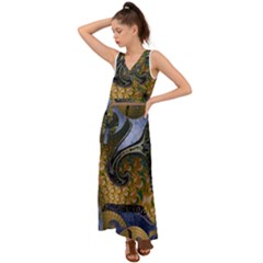 Ancient Seas V-neck Chiffon Maxi Dress by LW323