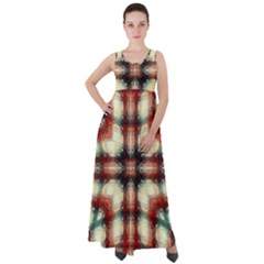 Royal Plaid Empire Waist Velour Maxi Dress