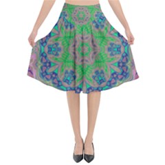 Spring Flower3 Flared Midi Skirt by LW323