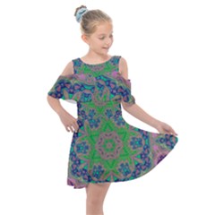 Spring Flower3 Kids  Shoulder Cutout Chiffon Dress by LW323