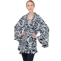 Beyond Abstract Long Sleeve Velvet Kimono  by LW323