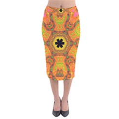 Sassafras Velvet Midi Pencil Skirt by LW323
