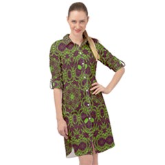 Greenspring Long Sleeve Mini Shirt Dress by LW323