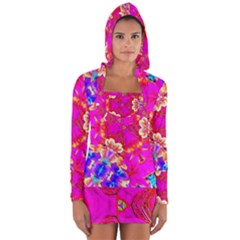 Pink Beauty Long Sleeve Hooded T-shirt by LW323