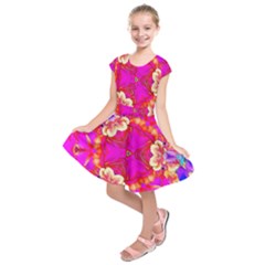 Pink Beauty Kids  Short Sleeve Dress by LW323