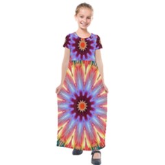 Passion Flower Kids  Short Sleeve Maxi Dress by LW323