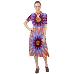 Passion Flower Keyhole Neckline Chiffon Dress by LW323