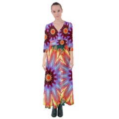 Passion Flower Button Up Maxi Dress by LW323