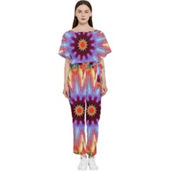 Passion Flower Batwing Lightweight Jumpsuit by LW323
