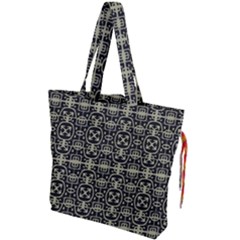 Geometric Textured Ethnic Pattern 1 Drawstring Tote Bag by dflcprintsclothing