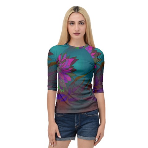 Evening Bloom Quarter Sleeve Raglan Tee by LW323