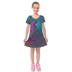 Evening Bloom Kids  Short Sleeve Velvet Dress by LW323