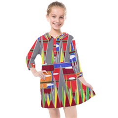 Forrest Sunset Kids  Quarter Sleeve Shirt Dress by LW323