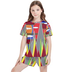 Forrest Sunset Kids  Tee And Sports Shorts Set by LW323