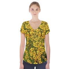 Daisy May Short Sleeve Front Detail Top by LW323