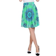 Blue Green  Twist A-line Skirt by LW323