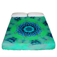 Blue Green  Twist Fitted Sheet (california King Size) by LW323