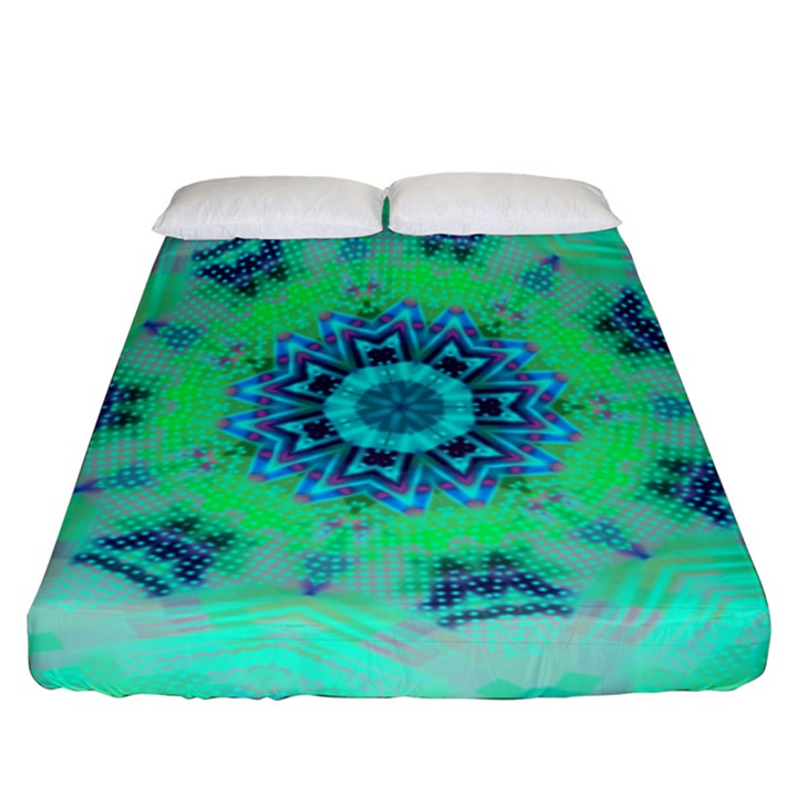 Blue green  Twist Fitted Sheet (California King Size)