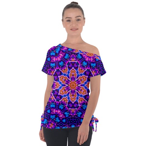 Glory Light Off Shoulder Tie-up Tee by LW323