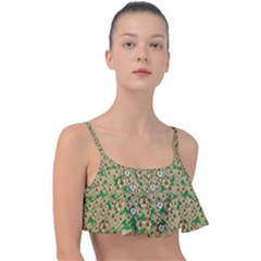 Florals In The Green Season In Perfect  Ornate Calm Harmony Frill Bikini Top by pepitasart