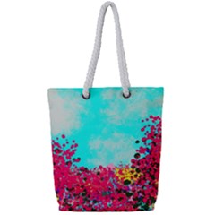 Flowers Full Print Rope Handle Tote (small) by LW323