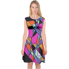 Abstract 2 Capsleeve Midi Dress by LW323