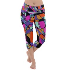 Abstract 2 Lightweight Velour Capri Yoga Leggings by LW323