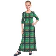 Green Clover Kids  Quarter Sleeve Maxi Dress by LW323