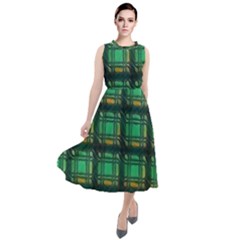 Green Clover Round Neck Boho Dress by LW323