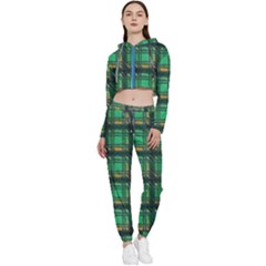 Green Clover Cropped Zip Up Lounge Set by LW323