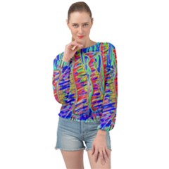 Vibrant-vases Banded Bottom Chiffon Top by LW323