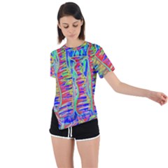 Vibrant-vases Asymmetrical Short Sleeve Sports Tee by LW323