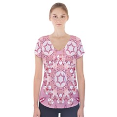 Diamond Girl 2 Short Sleeve Front Detail Top by LW323
