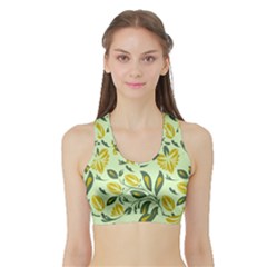 Folk Floral Pattern  Abstract Flowers Surface Design  Seamless Pattern Sports Bra With Border by Eskimos