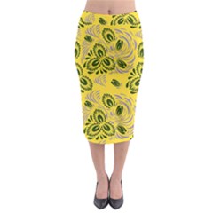 Folk Floral Pattern  Abstract Flowers Surface Design  Seamless Pattern Midi Pencil Skirt by Eskimos