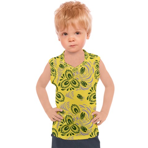 Folk Floral Pattern  Abstract Flowers Surface Design  Seamless Pattern Kids  Sport Tank Top by Eskimos