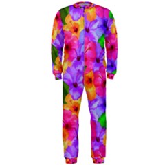 Watercolor Flowers  Multi-colored Bright Flowers Onepiece Jumpsuit (men)  by SychEva