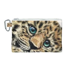 Jaguar Cub Canvas Cosmetic Bag (medium) by ArtByThree