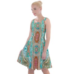 Emerald Marbling Knee Length Skater Dress