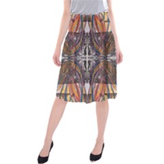 Mixed Media Print Midi Beach Skirt by kaleidomarblingart