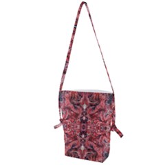 Red Arabesque Folding Shoulder Bag by kaleidomarblingart