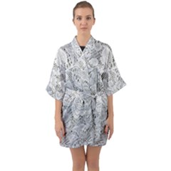 Lacy Half Sleeve Satin Kimono 