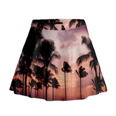 Palm Trees Mini Flare Skirt